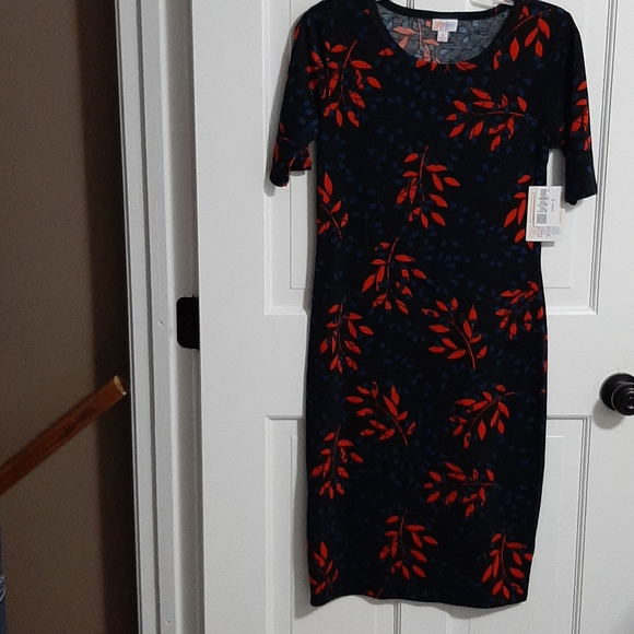 New Women's Floral Lularoe Julia Dress, Small - Picture 5 of 6